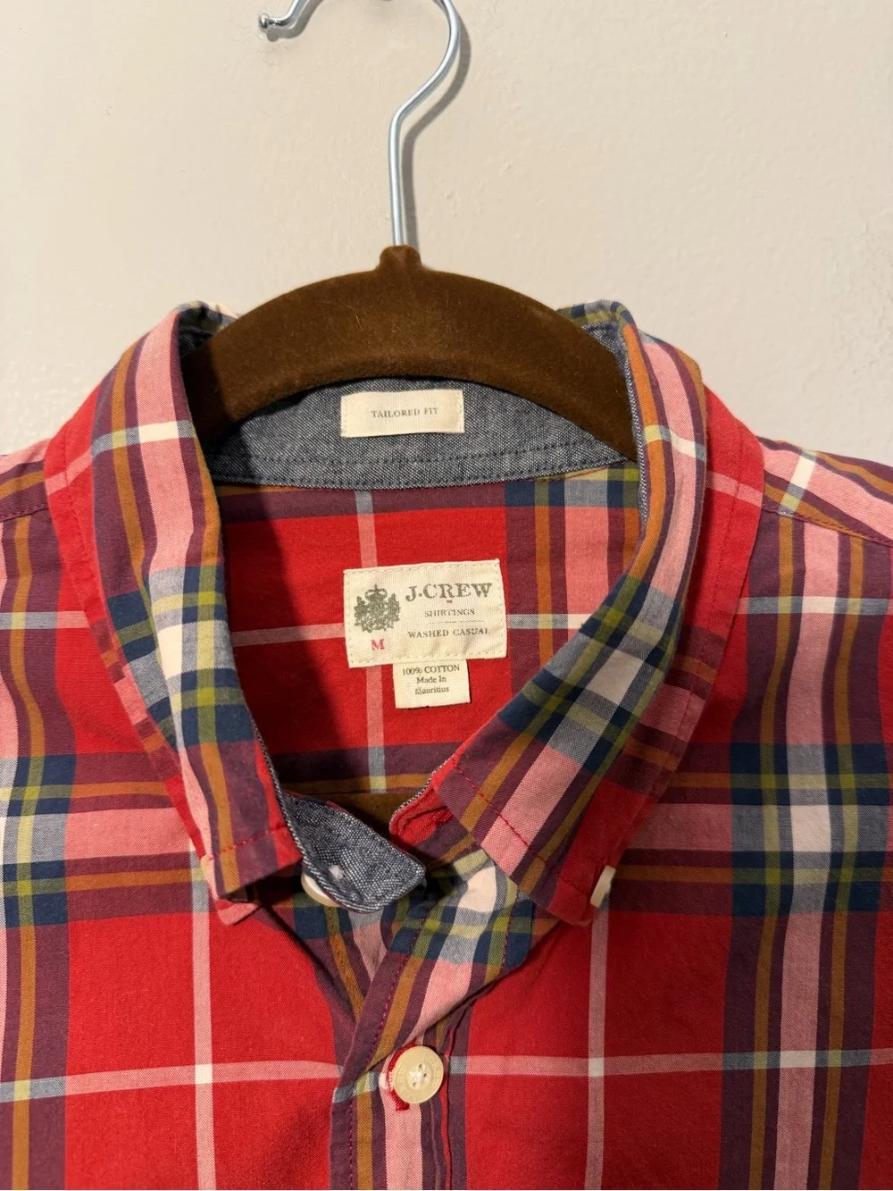 J. Crew Shirtings Casual Red Plaid Button-Down Shirt